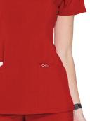 Cherokee 2624a Round Neck Top, 95% Poly 5% Spandex , Infinity - Red, L