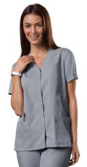 Cherokee 4770 Snap Front V-Neck Top - Grape, M
