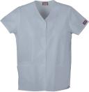 Cherokee 4770 Snap Front V-Neck Top - Grey, M