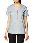 Cherokee 4770 Snap Front V-Neck Top - Grey, M