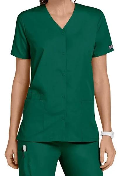 Cherokee 4770 Snap Front V-Neck Top - Hunter, 5XL