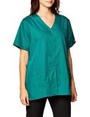 Cherokee 4770 Snap Front V-Neck Top - Hunter, M