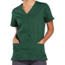 Cherokee 4770 Snap Front V-Neck Top - Hunter, S