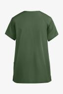 Cherokee 4770 Snap Front V-Neck Top - Olive, M