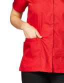 Cherokee 4770 Snap Front V-Neck Top - Red, S