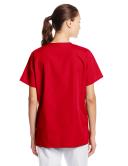Cherokee 4770 Snap Front V-Neck Top - Red, S