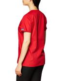 Cherokee 4770 Snap Front V-Neck Top - Red, S