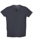 Cherokee 4770 Snap Front V-Neck Top - Red, XL