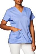 Cherokee 4770 Snap Front V-Neck Top - White, S