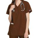 Cherokee 4801 Mock Wrap Tunic - Chocolate, 5XL