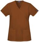 Cherokee 4801 Mock Wrap Tunic - Chocolate, XXS