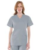 Cherokee 4801 Mock Wrap Tunic - Grey, 5XL
