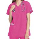 Cherokee 4801 Mock Wrap Tunic - Shocking Pink, 4XL