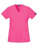 Cherokee 4801 Mock Wrap Tunic - Shocking Pink, 5XL
