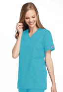Cherokee 4801 Mock Wrap Tunic - Teal Blue, 2XL