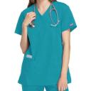 Cherokee 4801 Mock Wrap Tunic - Teal Blue, 3XL