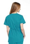 Cherokee 4801 Mock Wrap Tunic - Teal Blue, M