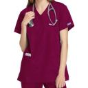Cherokee 4801 Mock Wrap Tunic - Wine, 4XL