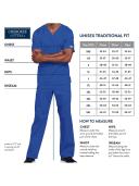 Cherokee Core Stretch 4725 Scrubs Top Unisex V-Neck Caribbean Blue