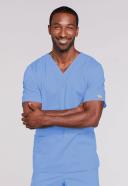 Cherokee Core Stretch 4725 Scrubs Top Unisex V-Neck Caribbean Blue