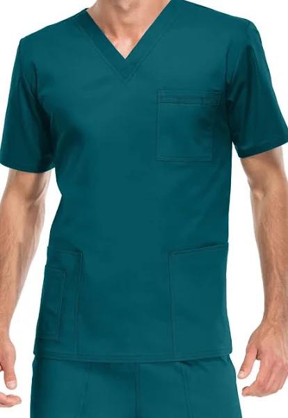 Cherokee Core Stretch 4725 Scrubs Top Unisex V-Neck Caribbean Blue