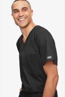 Cherokee Core Stretch 4743 Scrubs Top Men's V-Neck Black