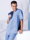 Cherokee Core Stretch 4743 Scrubs Top Men's V-Neck Ceil Blue