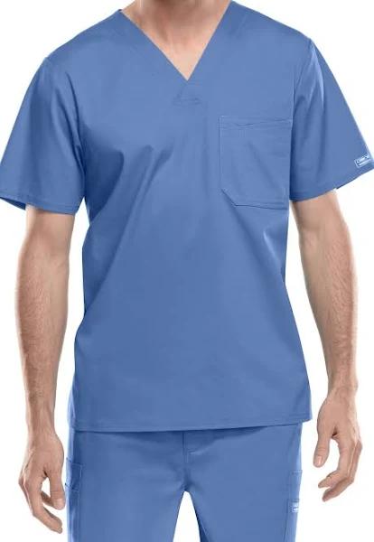 Cherokee Core Stretch 4743 Scrubs Top Men's V-Neck Ceil Blue