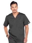 Cherokee Core Stretch 4743 Scrubs Top Men's V-Neck Pewter