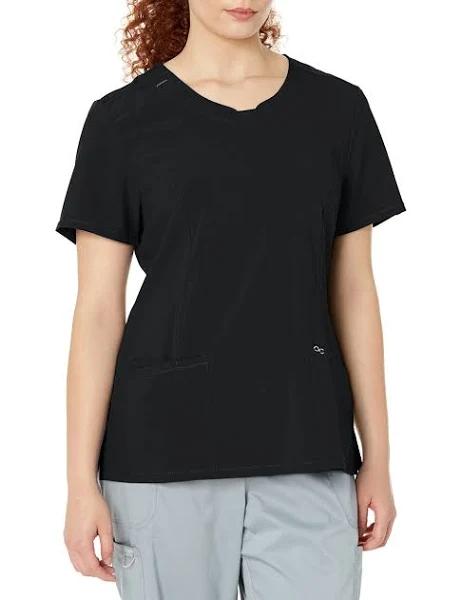 Cherokee Infinity 2624A Scrubs Top Womens Round Neck Black
