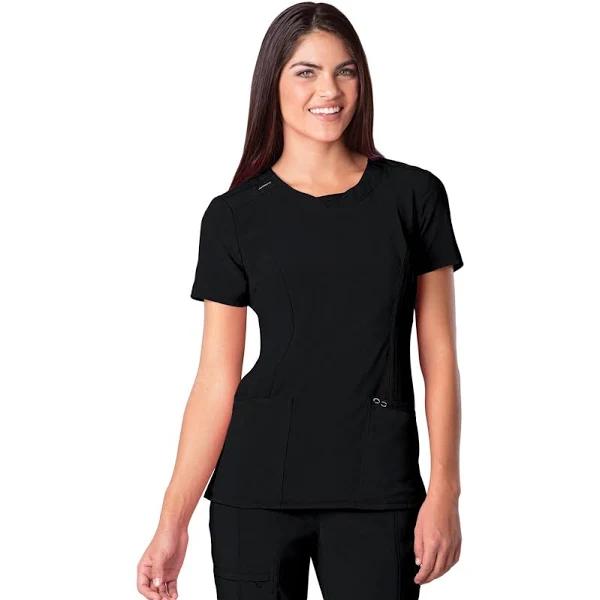 Cherokee Infinity 2624A Scrubs Top Womens Round Neck Black
