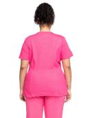 Cherokee Infinity 2624A Scrubs Top Womens Round Neck Carmine Pink