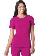 Cherokee Infinity 2624A Scrubs Top Womens Round Neck Carmine Pink