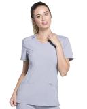 Cherokee Infinity 2624A Scrubs Top Womens Round Neck Grey
