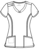 Cherokee Infinity 2624A Scrubs Top Womens Round Neck Grey