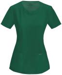 Cherokee Infinity 2624A Scrubs Top Womens Round Neck Hunter Green