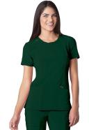 Cherokee Infinity 2624A Scrubs Top Womens Round Neck Hunter Green