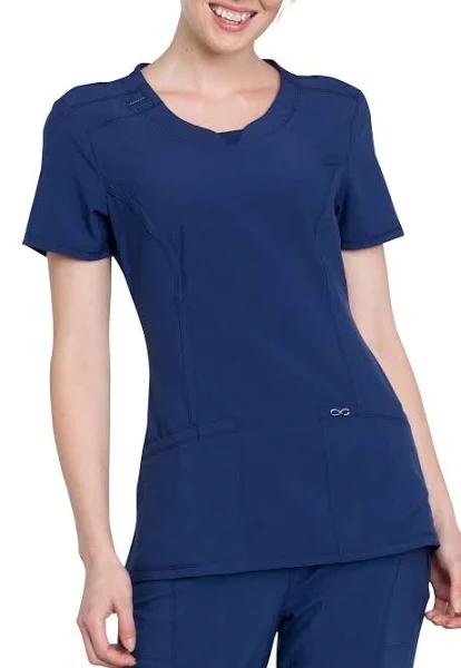 Cherokee Infinity 2624A Scrubs Top Womens Round Neck Navy