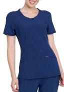 Cherokee Infinity 2624A Scrubs Top Womens Round Neck Navy