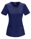 Cherokee Infinity 2624A Scrubs Top Womens Round Neck Navy