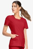 Cherokee Infinity 2624A Scrubs Top Womens Round Neck Red