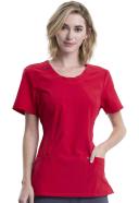Cherokee Infinity 2624A Scrubs Top Womens Round Neck Red