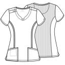 Cherokee Infinity 2624A Scrubs Top Womens Round Neck Red