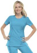 Cherokee Infinity 2624A Scrubs Top Womens Round Neck Turquoise