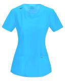 Cherokee Infinity 2624A Scrubs Top Womens Round Neck Turquoise