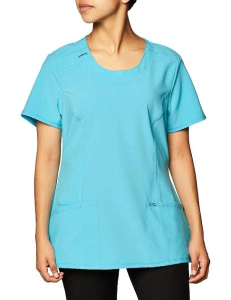 Cherokee Infinity 2624A Scrubs Top Womens Round Neck Turquoise