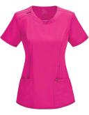 Cherokee Infinity 2624A Scrubs Top Womens Round Neck White