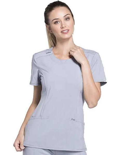 Cherokee Infinity Scrubs Round Neck Scrub Top - 3x - Grey