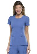 Cherokee Infinity Scrubs Round Neck Scrub Top - L - Carmine Pink