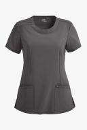 Cherokee Infinity Scrubs Round Neck Scrub Top - M - Pewter